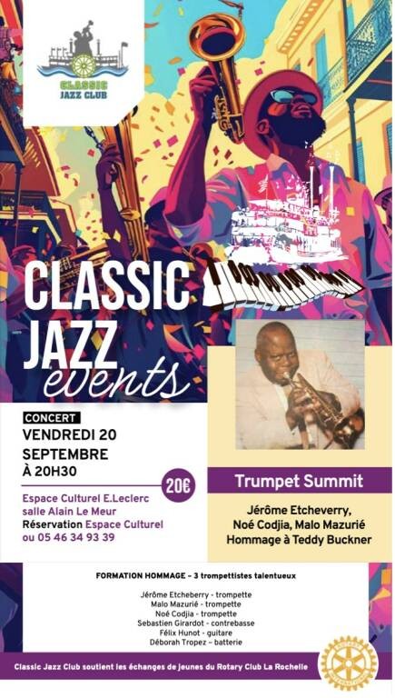 Concert - Classic Jazz events Le 20 sept 2024