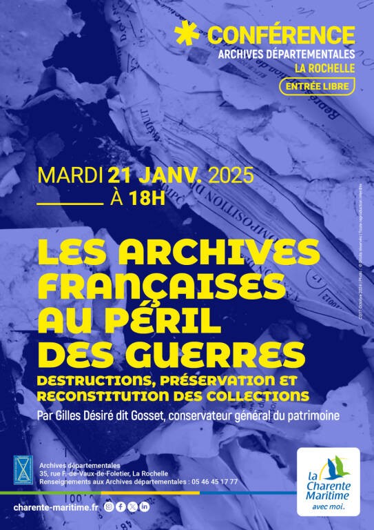 Conférence - Les archives françaises au péril... Le 21 janv 2025