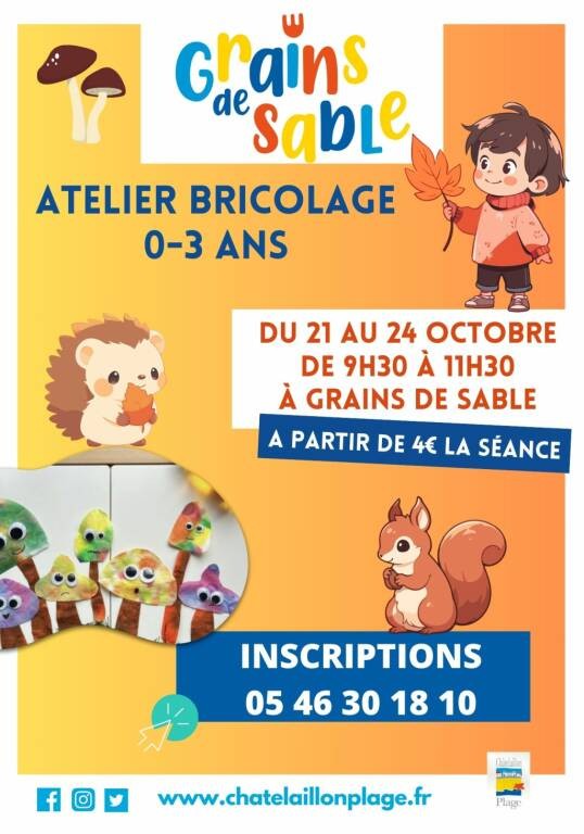 Atelier bricolage - 0-3 ans Du 21 au 24 oct 2024