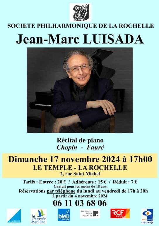 Concert - Jean-Marc Luisada - Récital de piano Le 17 nov 2024